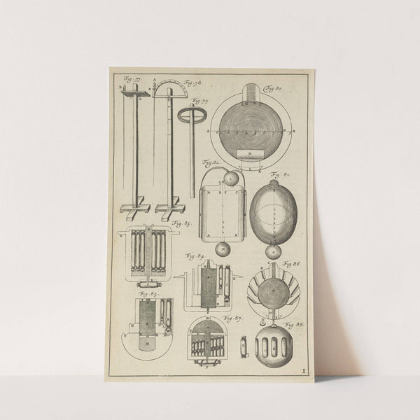 Plate I: Devices to hang sky rockets: fireballs that float on water (1650) by Jacob van Meurs