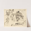 Plate of Sketches, including one of Max Liebermann (c. 1915) by Lovis Corinth