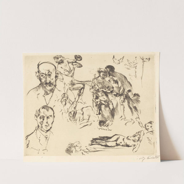 Plate of Sketches, including one of Max Liebermann (c. 1915) by Lovis Corinth