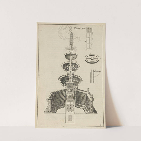 Plate T: Pyrotechnic set piece of Fortuna (interior) (1650) by Jacob van Meurs