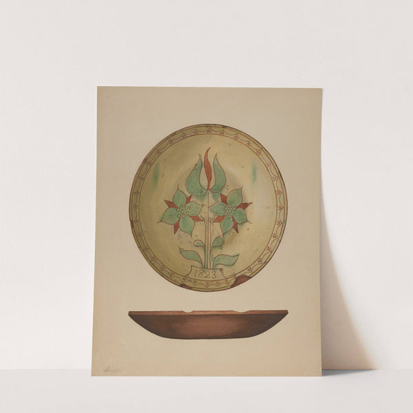 Plate with Tulip and Two Flowers by Giacinto Capelli