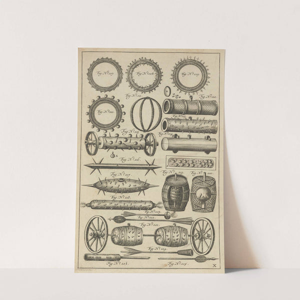 Plate X: Military pyrotechnics by Jacob van Meurs