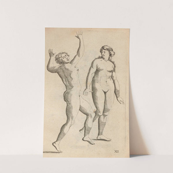 Plate XI: Artist study of standing nude females by William Salmon