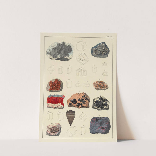 Plate XX: Galena, Cerussite, Anglesite, Pyromorphite, Molybdate, Chromate, Tin Ore, Zinc Ores by Johann Gottlob Kurr