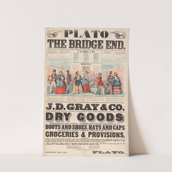 Plato at Bridge End. J.D. Gray & Co. importers (1855)
