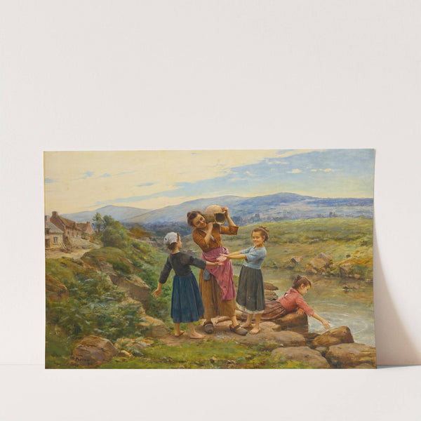 Playing By The River (1903) by César Pattein