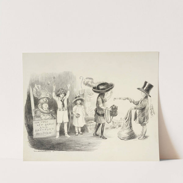 Playing railroad (1914) by William Henry Walker