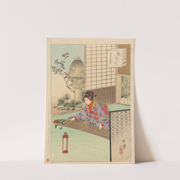 Playing the Koyo, A Lady from Nagoya of the Koka Era (1844-48), from the series Thirty-six Elegant Selections (1894) by Toshikata Mizuno