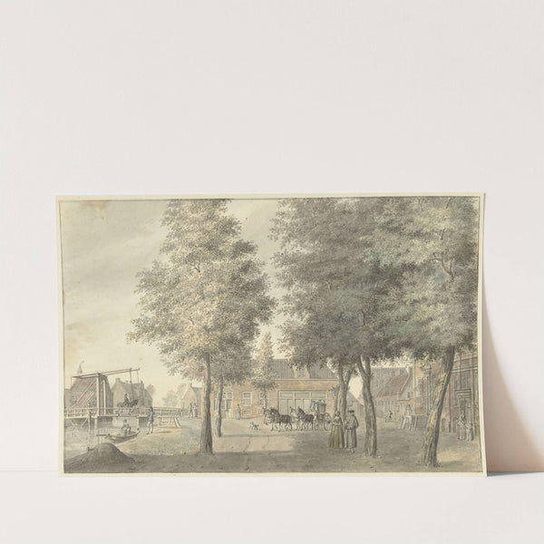 Plein in het dorp Zuilen by Hermanus Petrus Schouten