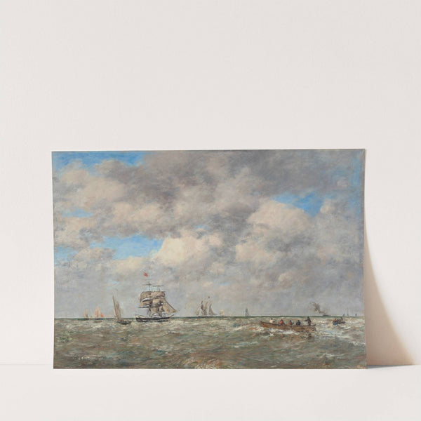 Pleine mer, Les lamaneurs (1887) by Eugène Boudin