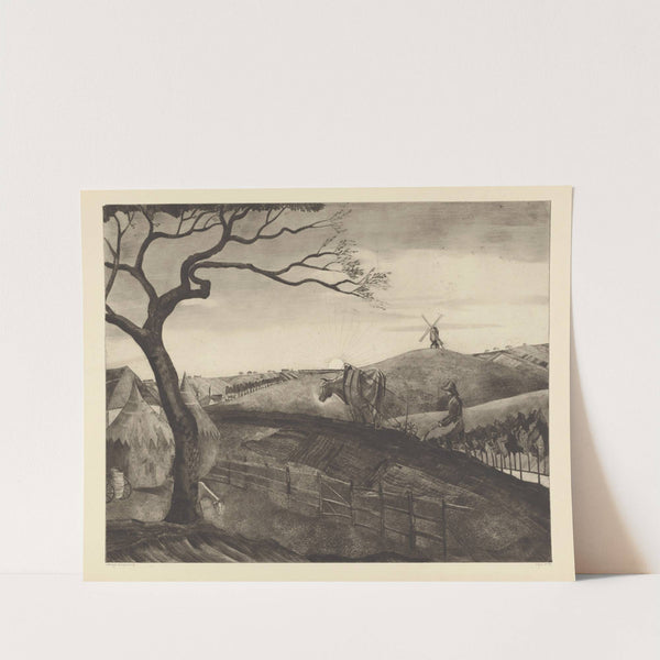 Ploegende boer met een os bij Etikhove (1926) by Lodewijk Schelfhout