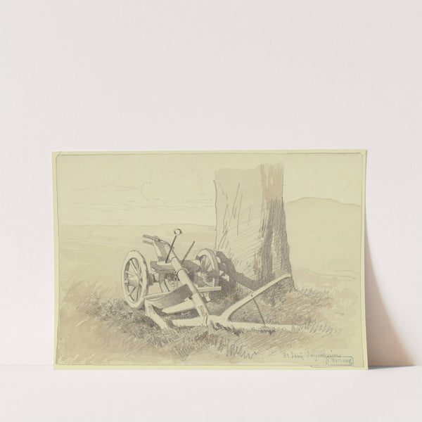 Plough underneath a tree by Karl Friedrich Harveng