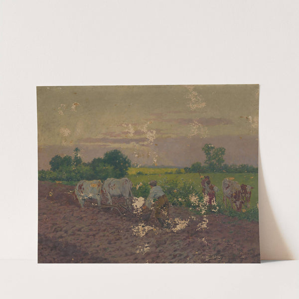 Ploughing by Gustáv Mallý