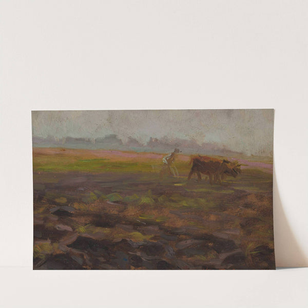 Ploughing oxen by Władysław Ostrowski