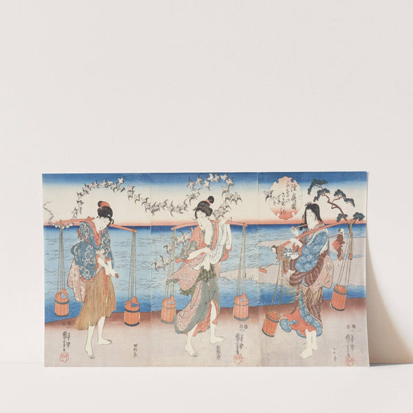 Plovers of the Noda Jewel River of Mutsu Province (1853) by Utagawa Kuniyoshi
