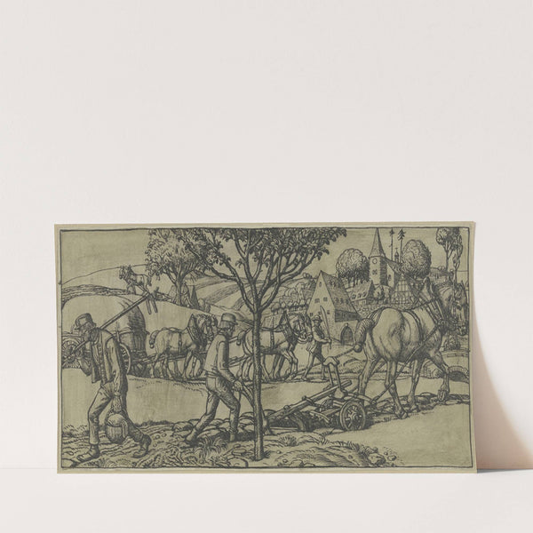 Plowing farmer by Fritz Boehle