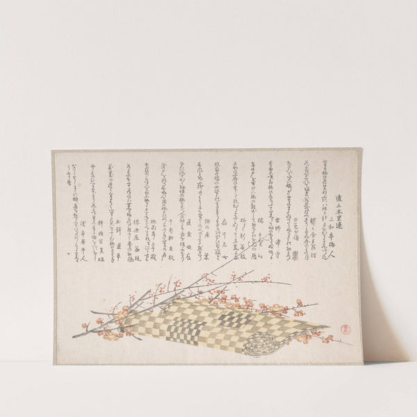 Plum Branches with Flowers and a Rolled Mat by Kubo Shunman