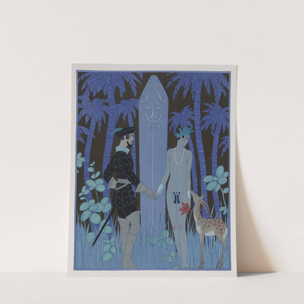 Pocohontas meeting John Smith (1929) by George Barbier