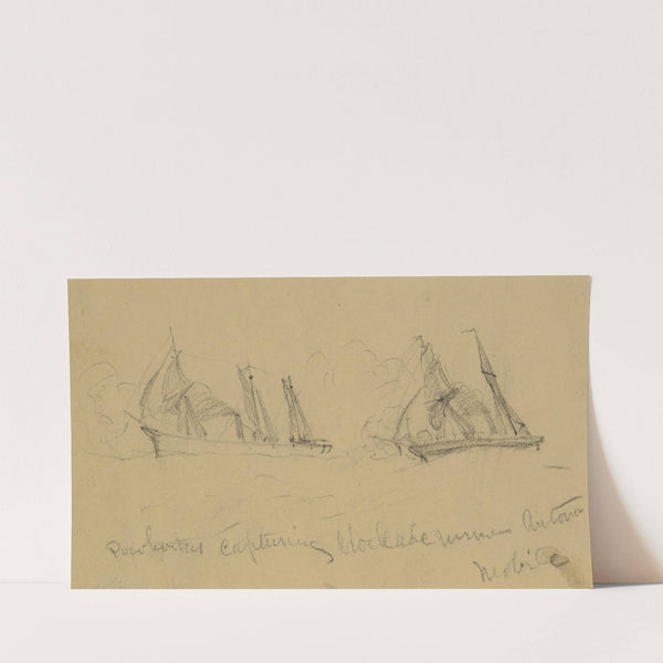 Pocohontus capturing blockade runner Antonia. Mobile (1860-1865) by Alfred Rudolph Waud