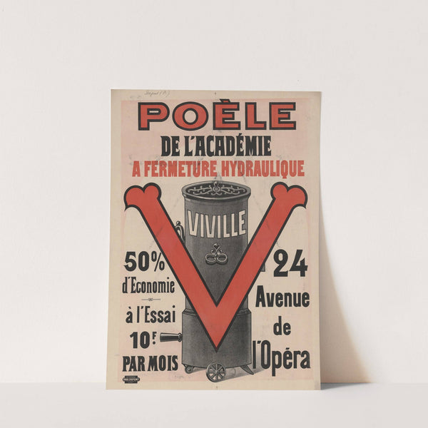 Poèle de l’académie à fermeture hydraulique Viville. 24, avenue de l’opéra Paris (1902) by Imp. Paul Dupont