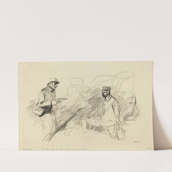 Poilu Acknowledging German Soldier (probably 1918) by Jean-Louis Forain
