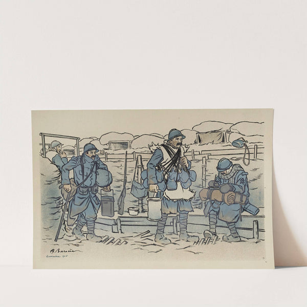 Poilus dans une tranchée (1916) by Adrien Barrère