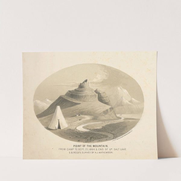 Point of the mountain, from Camp 72. Sept. 22, 1864. S. end of Gr. Salt Lake. (1864) by Joseph F. Knapp