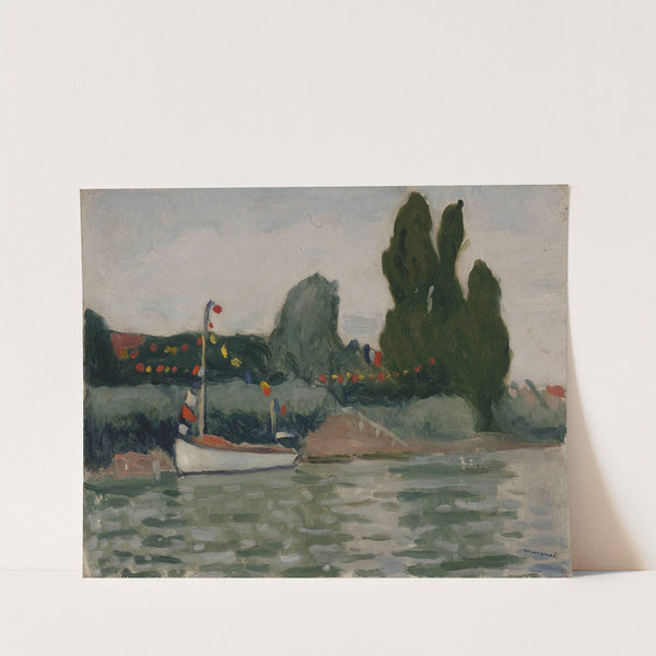 Poissy, bateau pavoisé (1908) by Albert Marquet