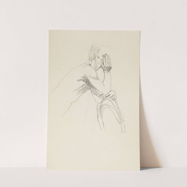 półakt mężczyzny opierającego się o oparcie krzesła (1909) by Adolf Sternschuss