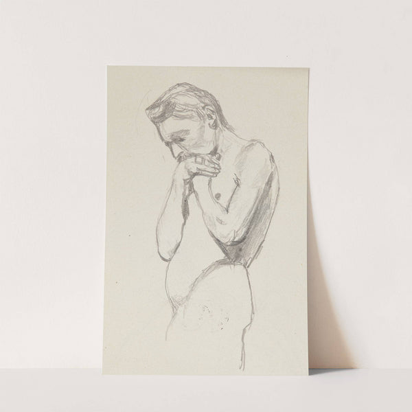 półakt mężczyzny z pochyloną głową (1909) by Adolf Sternschuss