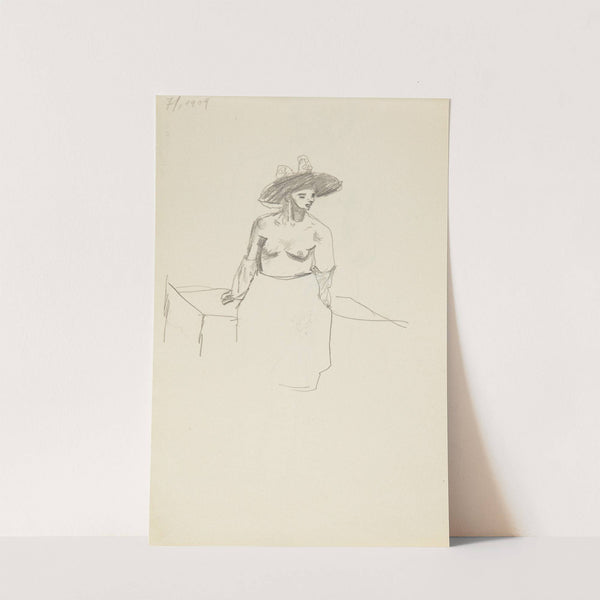 półakt siedzącej kobiety w kapeluszu (1909) by Adolf Sternschuss