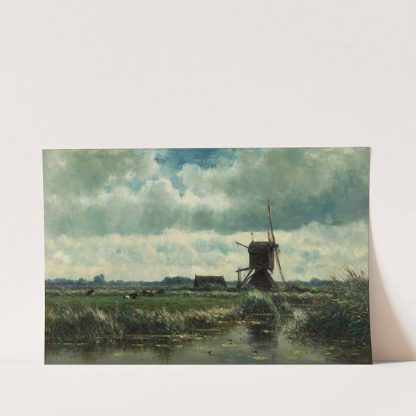 Polder landscape with windmill near Abcoude by Willem Roelofs