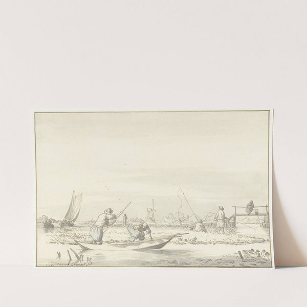 Polderlandschap met vissers by Pieter Coopse