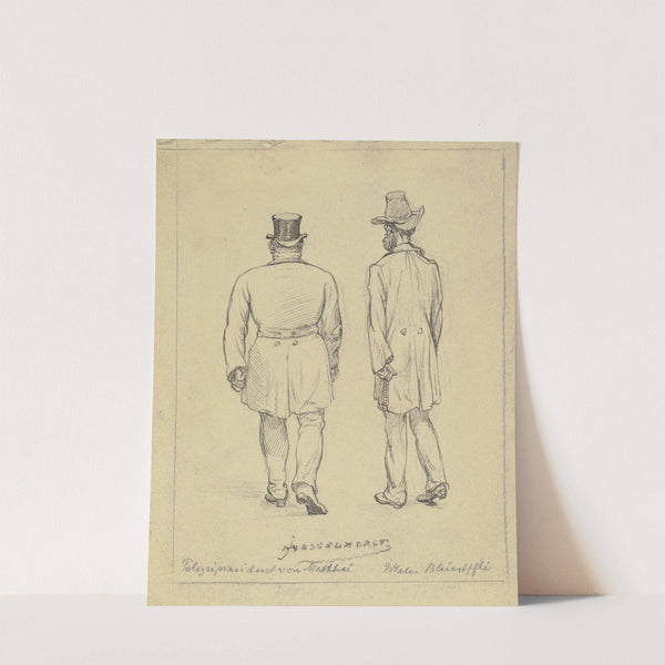 Polizeipräsident von Matthei und Maler Bluntschli auf der Straße by Johann Heinrich Hasselhorst