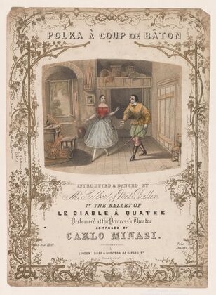 Polka à coup de baton introduced & danced by Mr. Gilbert & Miss Ballin in the ballet of Le diable à quatre (1845)
