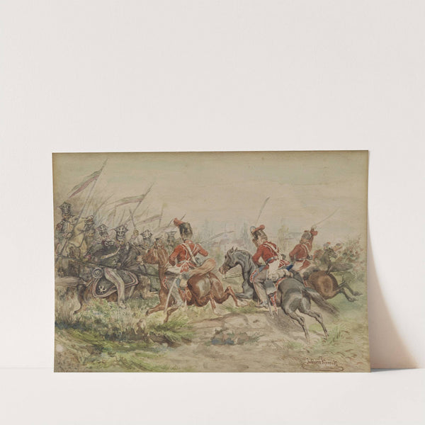 Polnische Soldaten im Kampf by Juliusz Kossak