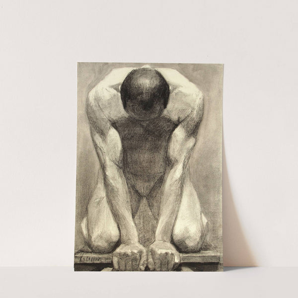 Põlvitav meesakt (1910) by Lilly Walther