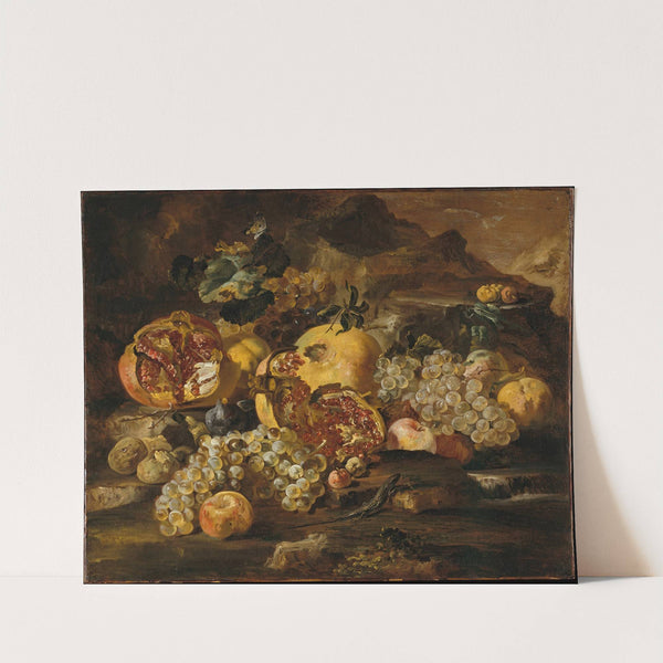Pomegranates and Other Fruit in a Landscape by Abraham Brueghel