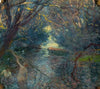 Pond, Bathers, Canoe