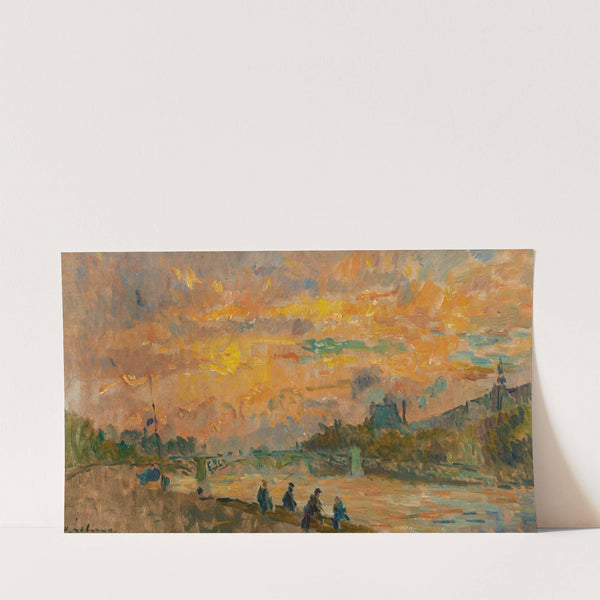 Pont Des Saints-Pères À Paris, Soleil Couchant by Albert Lebourg