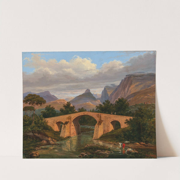 Ponte di Battipaglia tra Salerno e presso R; di napoli (1836) by Eugène von Guérard