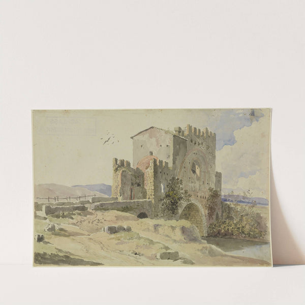 Ponte Nomentano bei Rom by Heinrich Bürkel