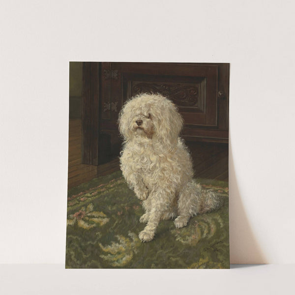 Poodle on a Green Carpet by George L. Harrison
