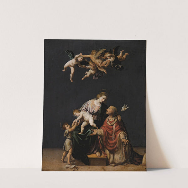 Pope Gregory Interceding With The Virgen, Jesus Christ And Saint John The Baptist by Alessandro Turchi