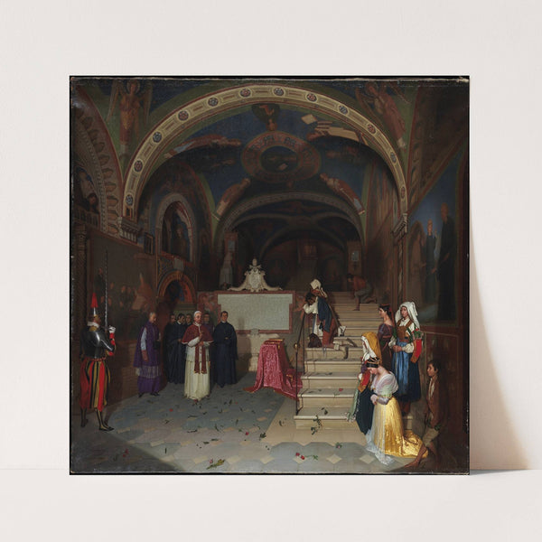 Pope Gregory XVI Visiting the Church of San Benedetto at Subiaco by Jean-François Montessuy