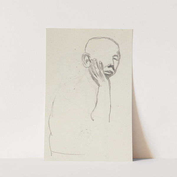 popiersie mężczyzny podpierającego dłonią twarz (szkic) (1909) by Adolf Sternschuss