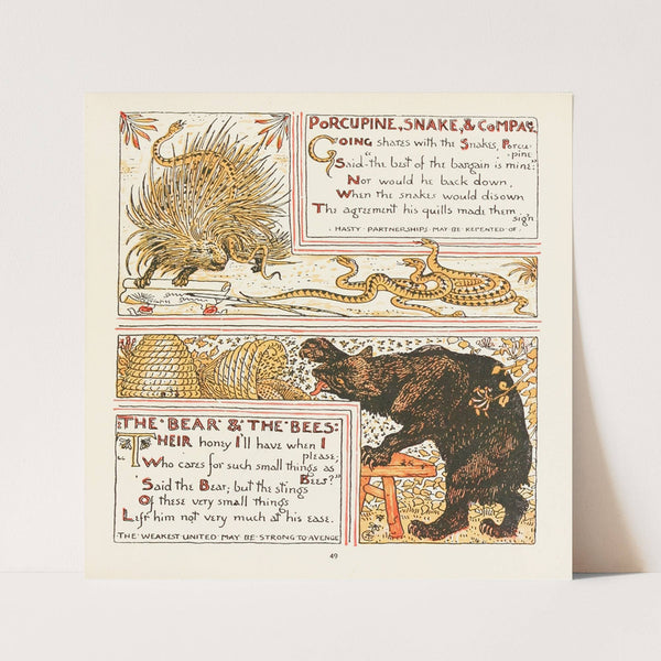 Porcupine, Snake and Company, The Bear and the Bees (1908) by Walter Crane