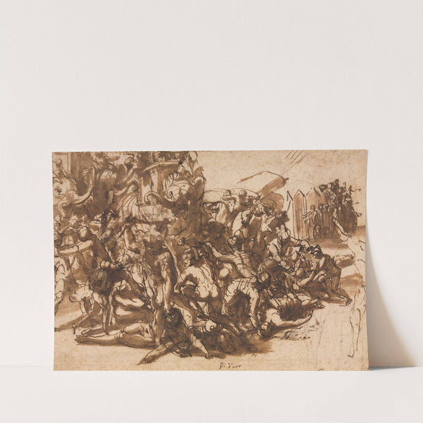 Poros Assailed by the Macedonian Army (recto) by Perino Del Vaga