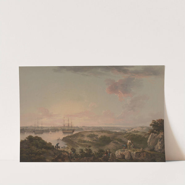 Port Mahon, Minorca with British Men-of-War at Anchor by John Thomas Serres