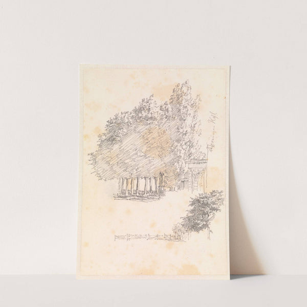 Port og træer ved Rosendal by Christen Købke